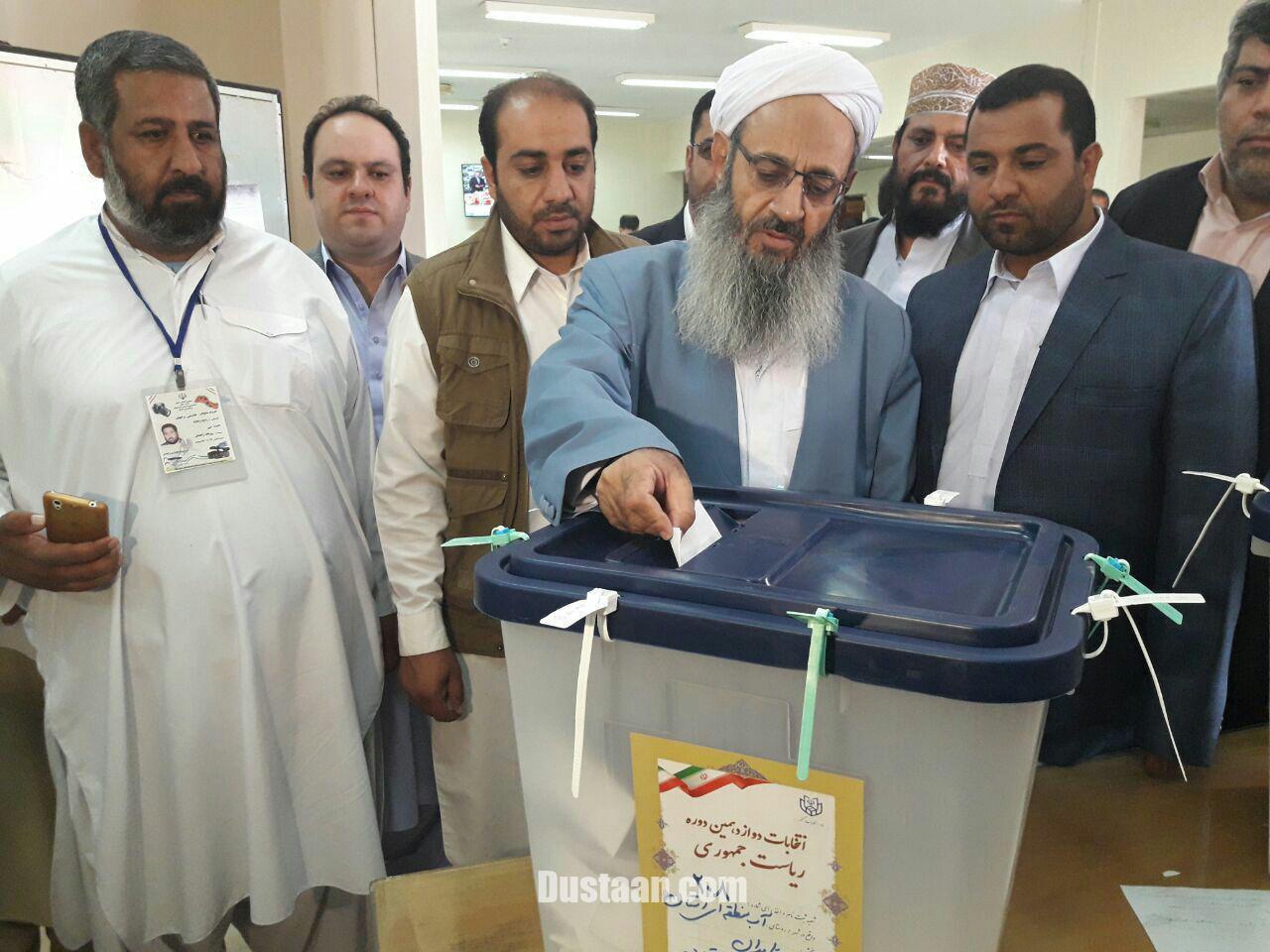 مولوی عبدالحمید رای خود را به صندوق  انداخت/عکس 