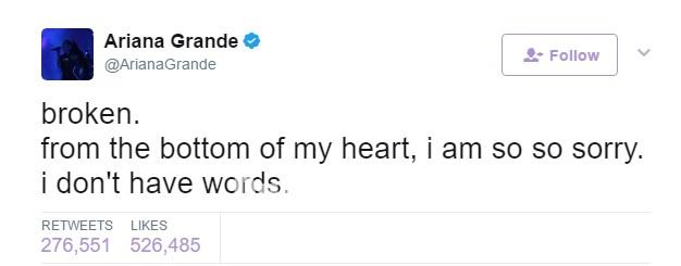 واکنش آریانا گرنده به بمب گذاری در لندن/ عکس