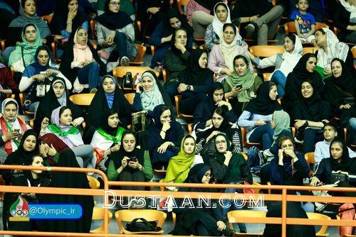 حضور خانم ها در مسابقه والیبال ایران /عکس