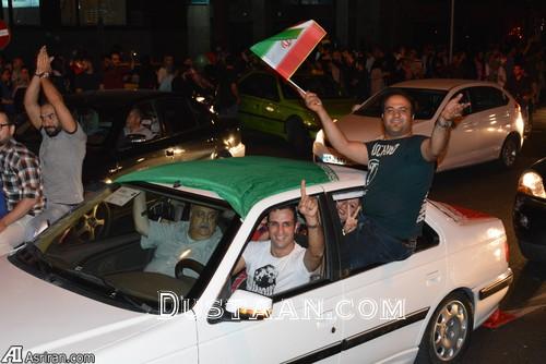   شادی تهرانی ها بعد از پیروزی تیم ملی فوتبال 