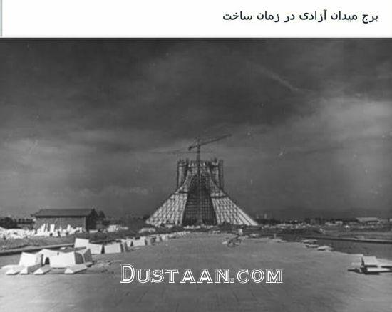 برج میدان آزادی در زمان ساخت/عکس