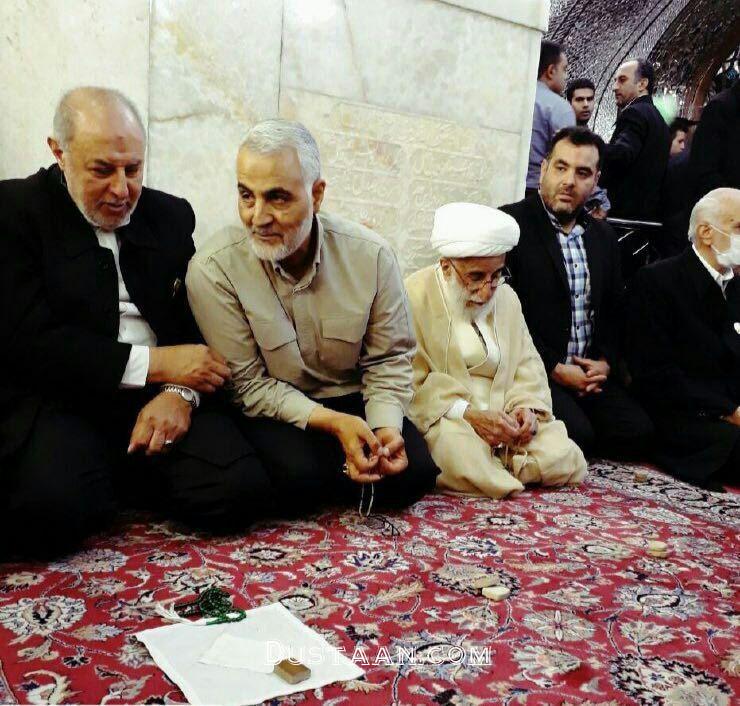 هم نشینی سردار سلیمانی با آیت الله جنتی درحرم امام رضا/عکس