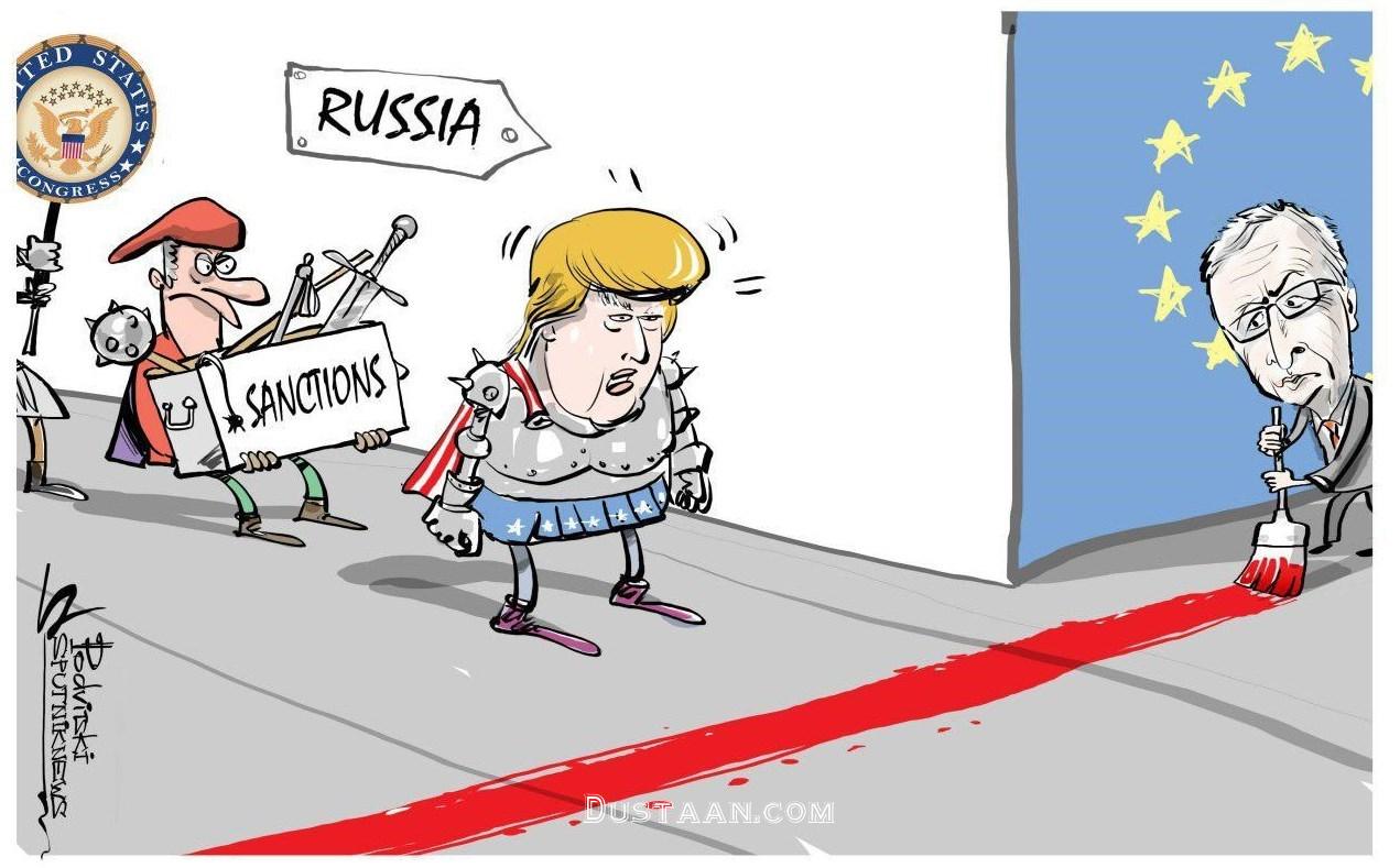 عبور ترامپ از خط قرمز اروپا/کاریکاتور