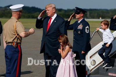 سفر ترامپ و نوه هایش به نیوجرسی/تصاویر