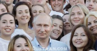 سلفی جالب پوتین در میان جوانان/عکس