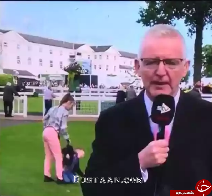 حرکت عجیب دختر جوان هنگام گزارش زنده