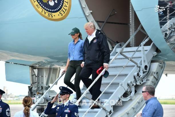 اخبار,عکس خبری,سفر ترامپ و همسرش به مناطق سیل‌زده تگزاس