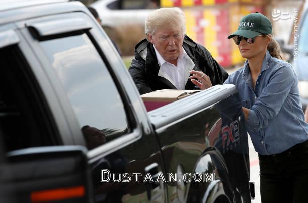 اخبار,عکس خبری,سفر ترامپ و همسرش به مناطق سیل‌زده تگزاس