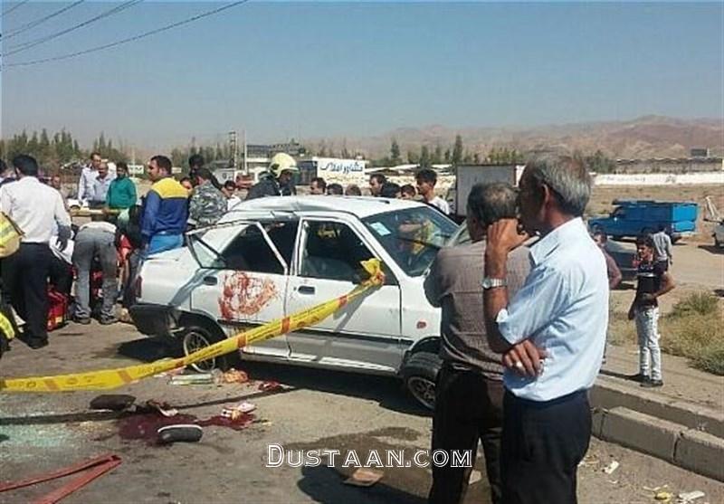 تصادف مرگبار پراید در جاده خاوران/ عکس