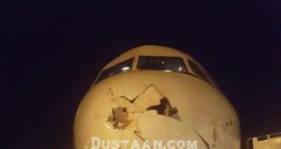برخورد عجیب پرنده با دماغه هواپیمای تفلیس- تهران