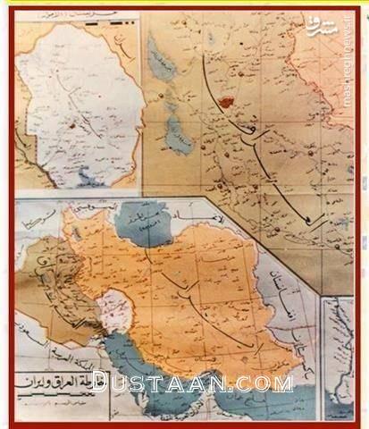 نقشه های چاپ شده توسط صدام که مناطق عرب نشین ایران را جزئی از خاک خود میدانست!