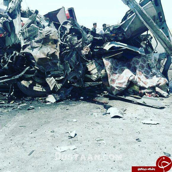 برخورد مرگبار دو تریلی در جاده + تصاویر