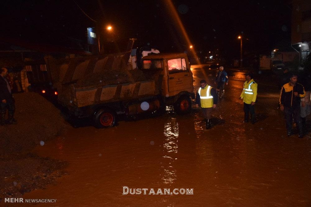www.dustaan.com-طغیان رودخانه آستاراچای در آستارا و خسارت به منازل +تصاویر