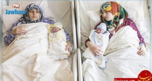وضع حمل مادر و دختر سوری در یک لحظه+تصاویر