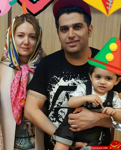 آقای خواننده همراه با همسر و پسرش در جشن تولدش