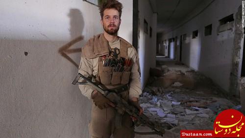 سرباز 24 ساله آمریکایی پس از آزادکردن استادیوم رقه از داعش