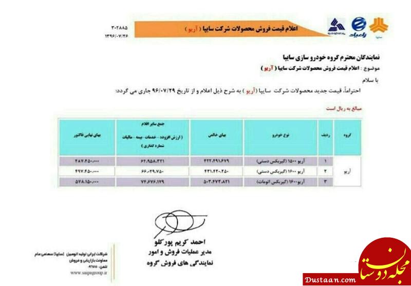 www.dustaan.com-گران شدن ۵ خودرو سایپا از ۱ تا ۵ میلیون تومان +جزئیات