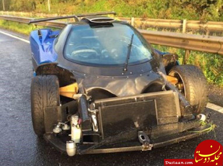 تصادف خودروی لوکس میلیاردی با سرعت ۳۵۰ کیلومتر درساعت