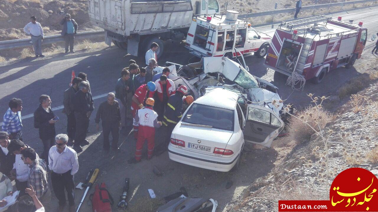 www.dustaan.com-۵ کشته در تصادف خونین پژو و سمند در جاده بیرجند +عکس