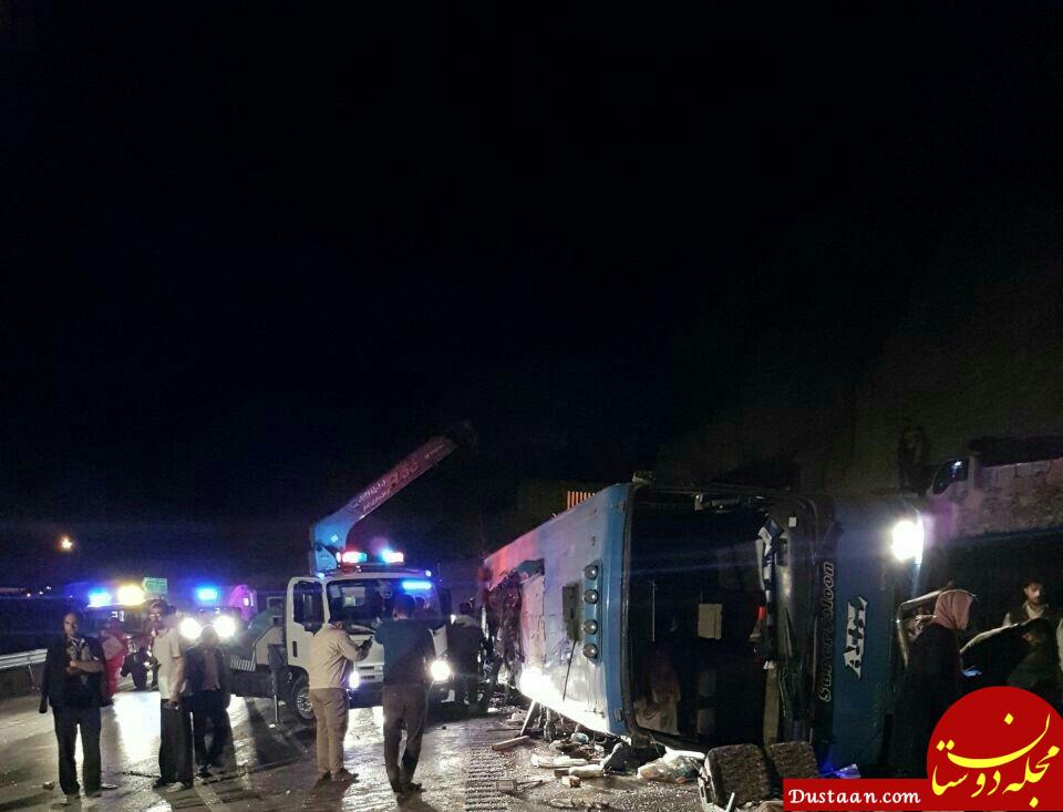 www.dustaan.com-۱۲ کشته و ۲۰ مصدوم در واژگونی اتوبوس در گردنه گدوک +عکس