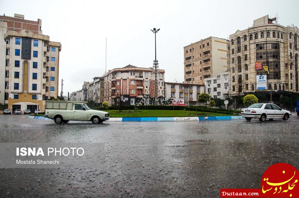 www.dustaan.com-آب‌گرفتگی خیابان‌های ساری بعد از بارش شدید باران +تصاویر