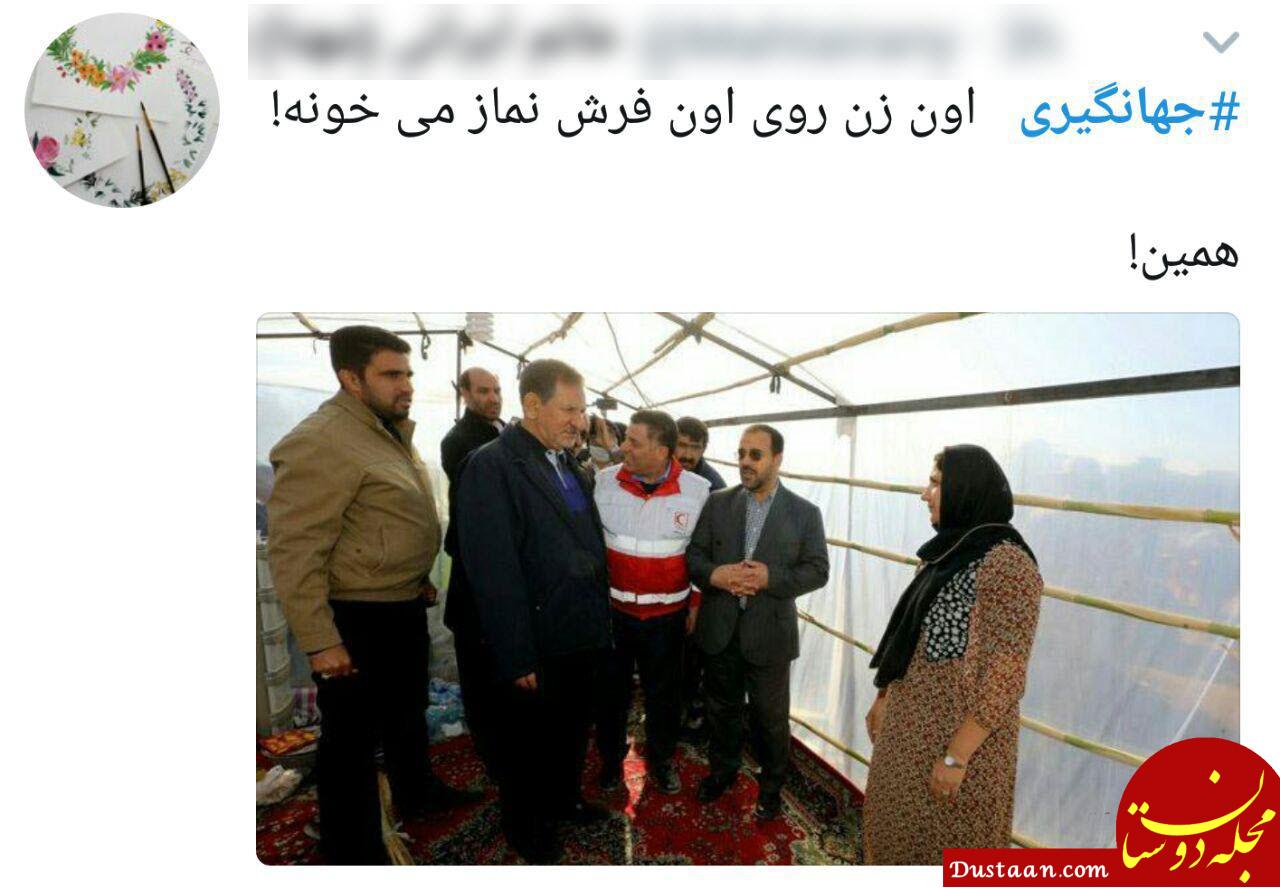 نحوه بازدید جهانگیری از چادرهای زلزله‌زدگان واکنش کاربران را در پی داشت +تصاویر