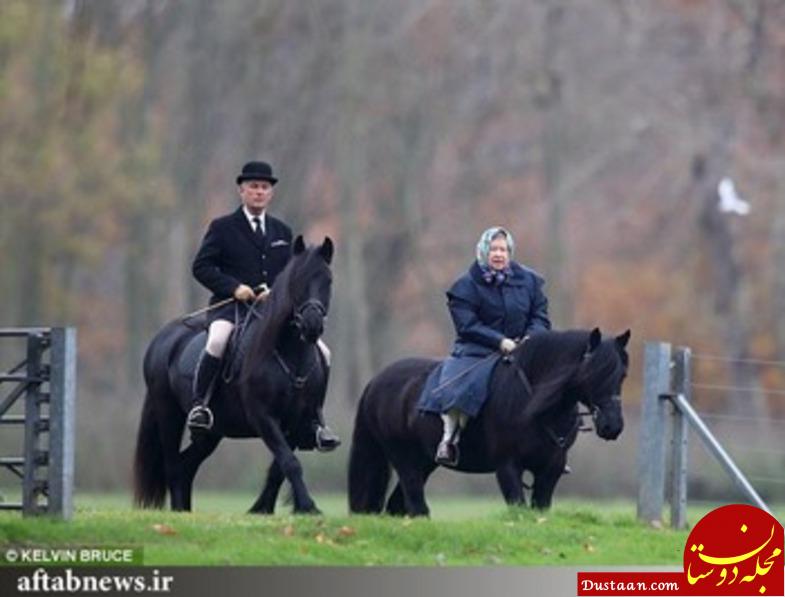 اسب‌ سواری ملکه ۹۱ ساله بریتانیا