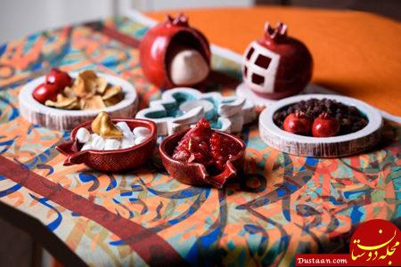 www.dustaan.com تزئین میز شب یلدا به سبک سنتی و بسیار زیبا +تصویر