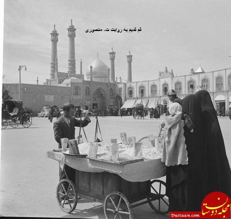 نمایی از قم و حرم حضرت معصومه (س) در دهه ۴۰
