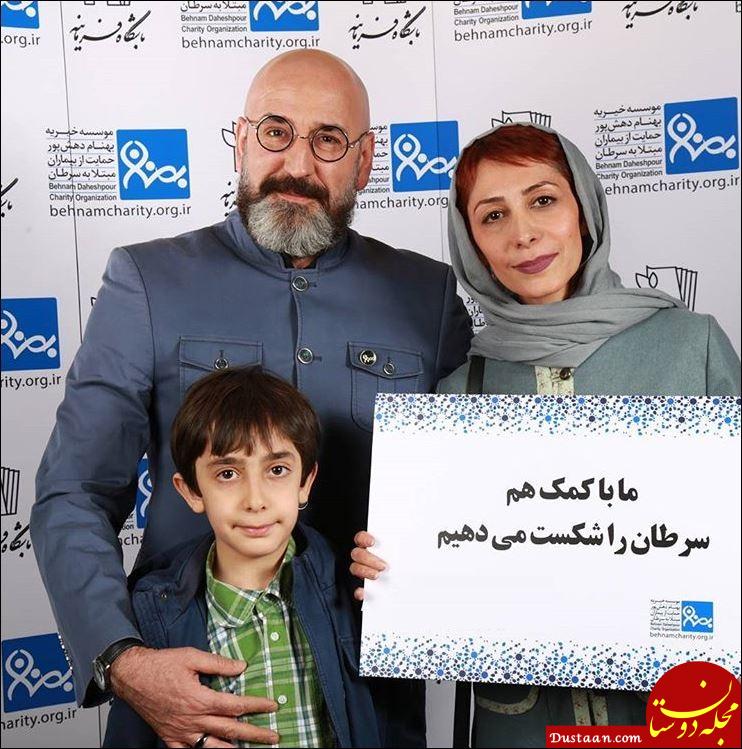 صالح میرزا آقایی در کنار همسرش هنگامه طالبیان و فرزندانش +بیوگرافی