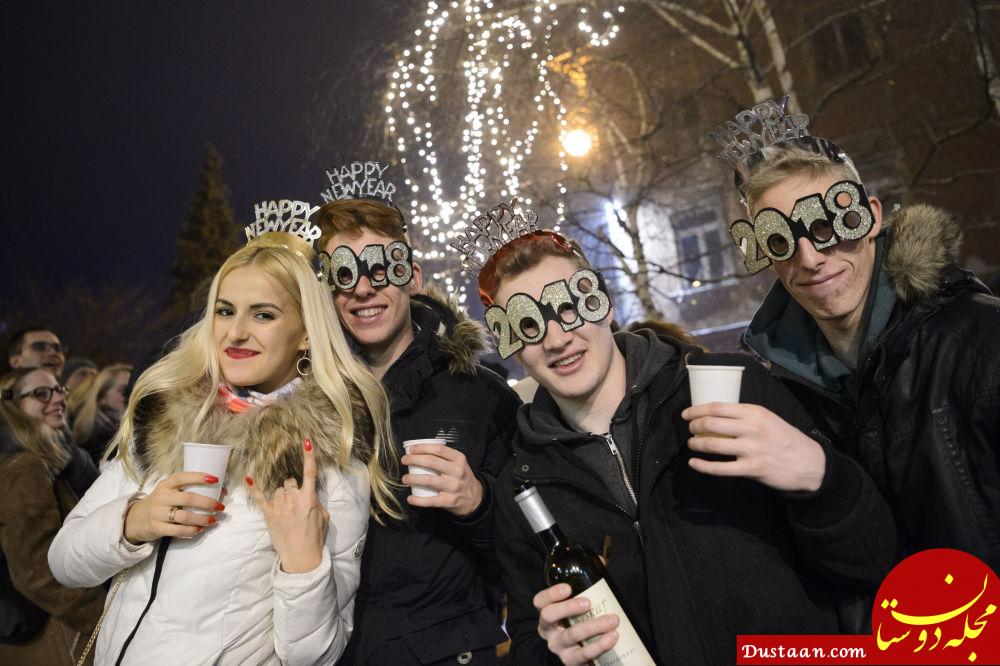 شرکت کنندگان در مراسم جشن سال نو در اسلووانی