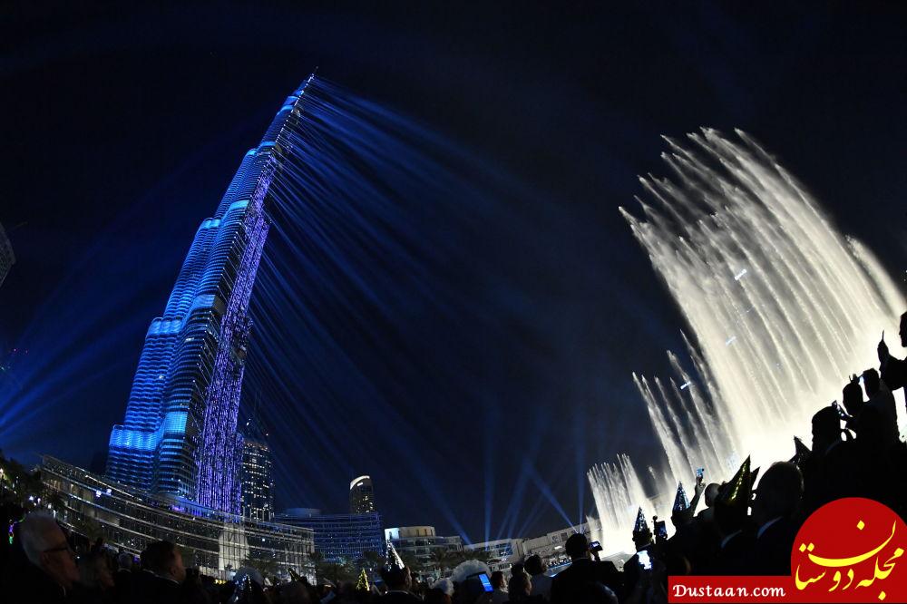 آتش بازی جشن سال نو در برج خلیفه امارات
