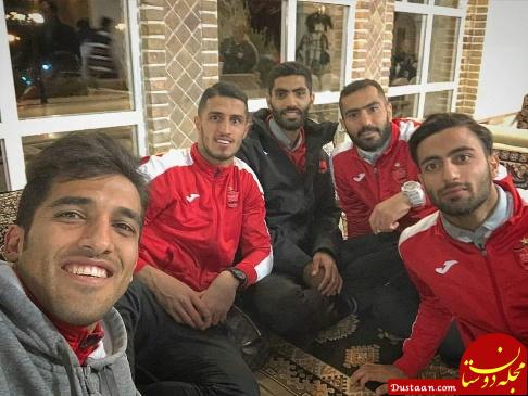 بازیکنان پرسپولیس پس از برد در مشهد