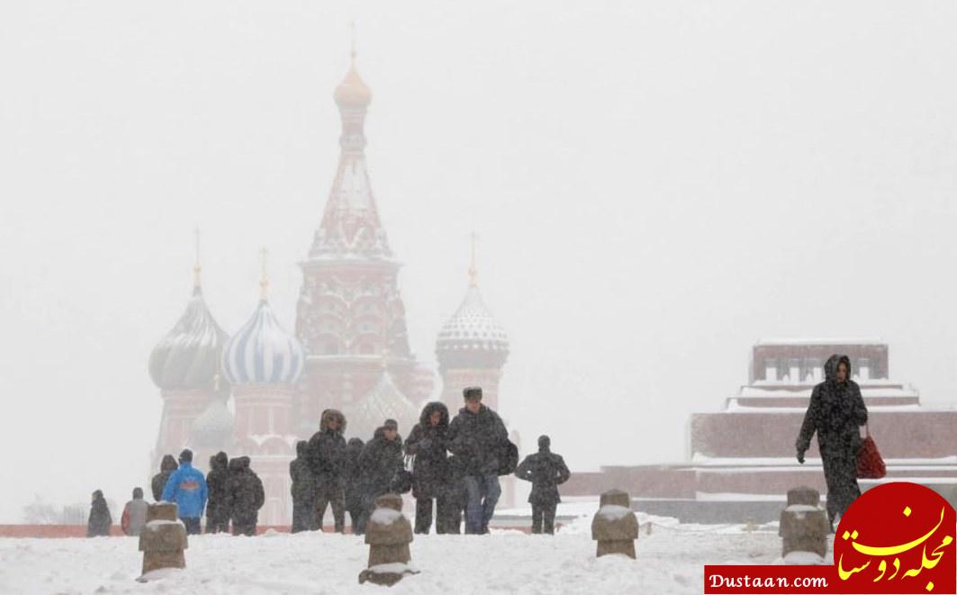 www.dustaan.com-بارش برف مسکو را سفیدپوش کرد + تصاویر
