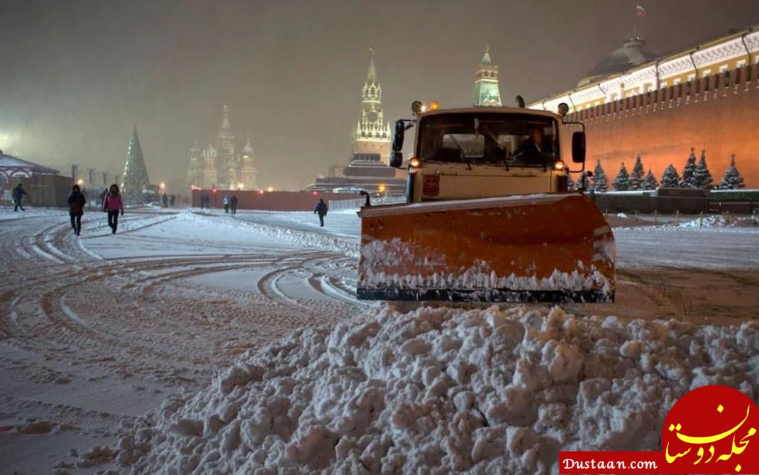 www.dustaan.com-بارش برف مسکو را سفیدپوش کرد + تصاویر