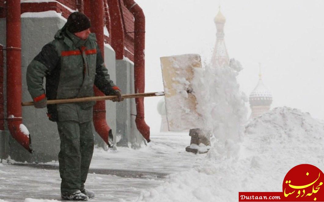 www.dustaan.com-بارش برف مسکو را سفیدپوش کرد + تصاویر