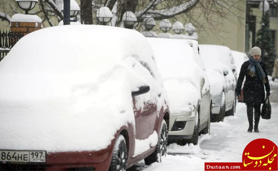 www.dustaan.com-بارش برف مسکو را سفیدپوش کرد + تصاویر