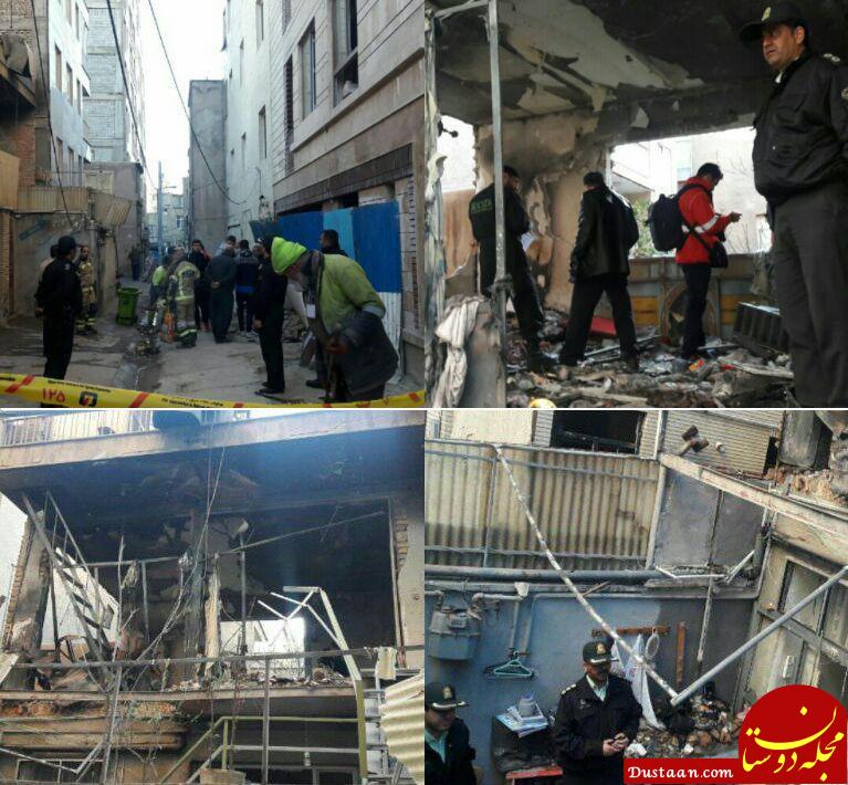تصاویری از محل انفجار و تخریب خانه دو طبقه در تهران