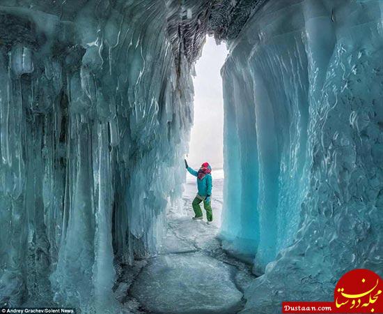 اخبار,اخبارگوناگون,تصاویر خیره‌کننده از غار‌های یخی عمیق‌ترین دریاچه جهان