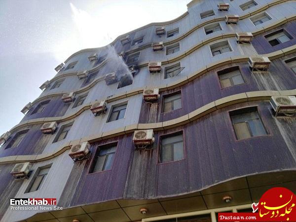 تصاویر : آتش سوزی هتل زائران ایرانی در نجف اشرف