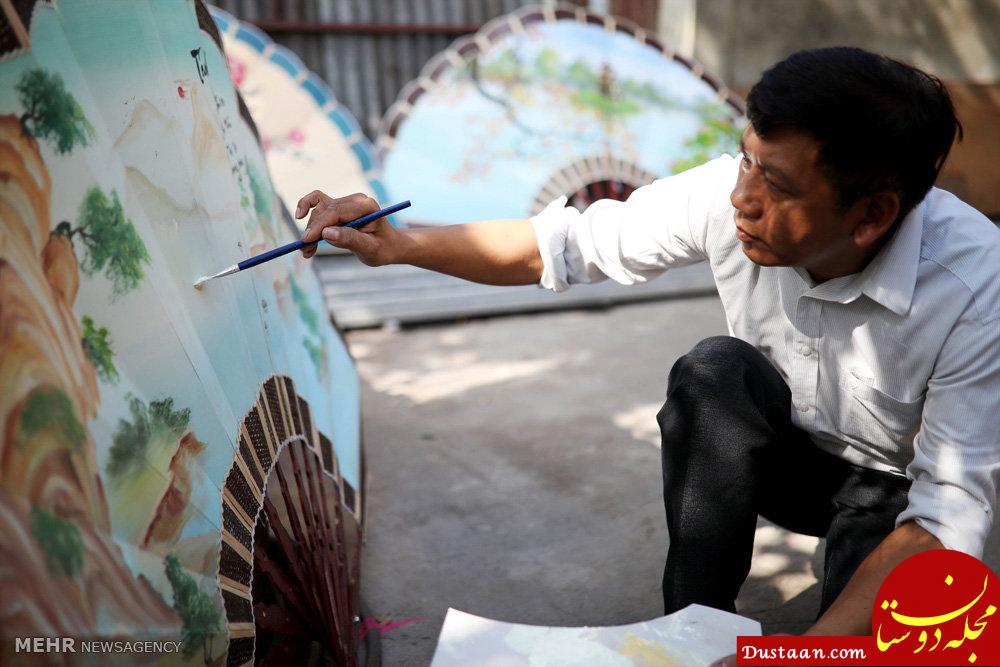 اخبار,عکس خبری, ساخت بادبزن های کاغذی در ویتنام