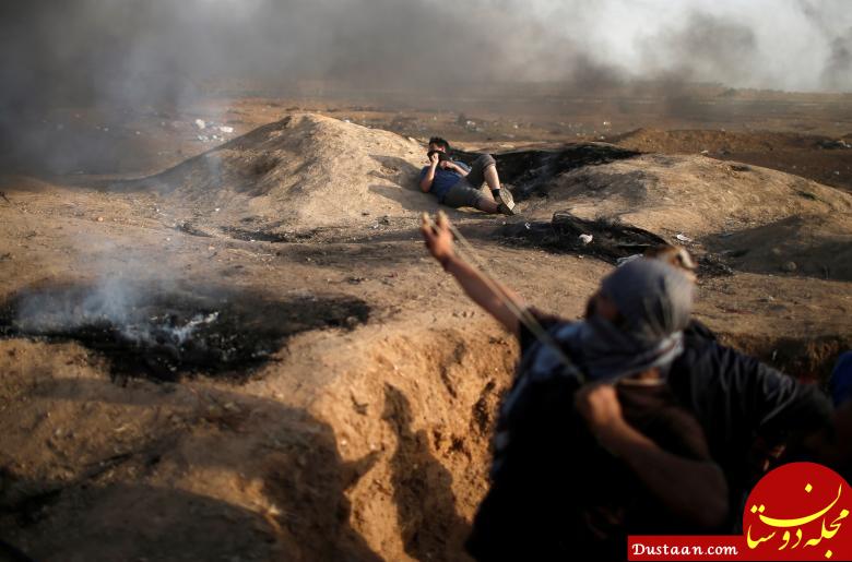 www.dustaan.com-ادامه تظاهرات فلسطینیان / روزهای خون و آتش در غزه +تصاویر