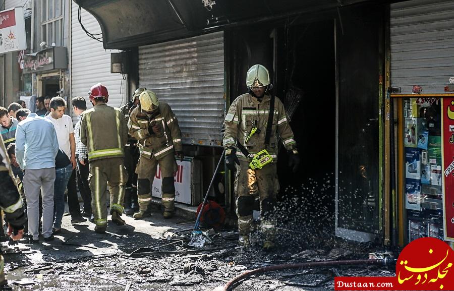 www.dustaan.com-آتش‌ سوزی گسترده فروشگاه تجهیزات پزشکی در خیابان ولیعصر(عج) +تصاویر