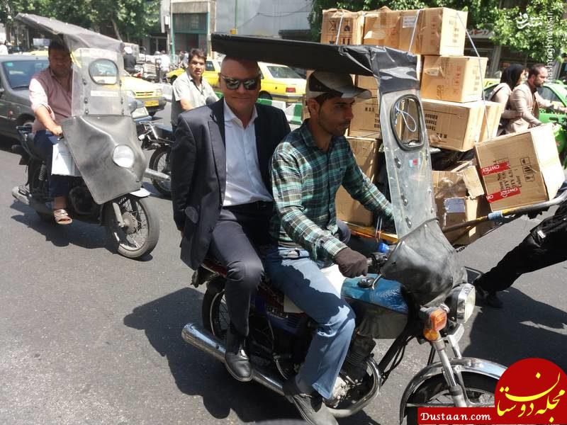 تصاویر: موتورسواری سفیر آلمان در بازار تهران!
