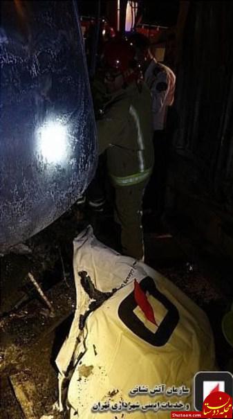 www.dustaan.com راننده پراید پس از تصادف دلخراش در آتش سوخت +تصاویر