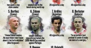 فوتبالیست‌های معروف که در دوران حرفه ای خود سیگار میکشیدند+عکس