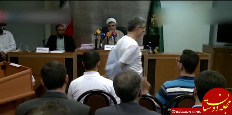 www.dustaan.com حرکات نامتعارف «مشایی» در جلسه دادگاه +تصاویر