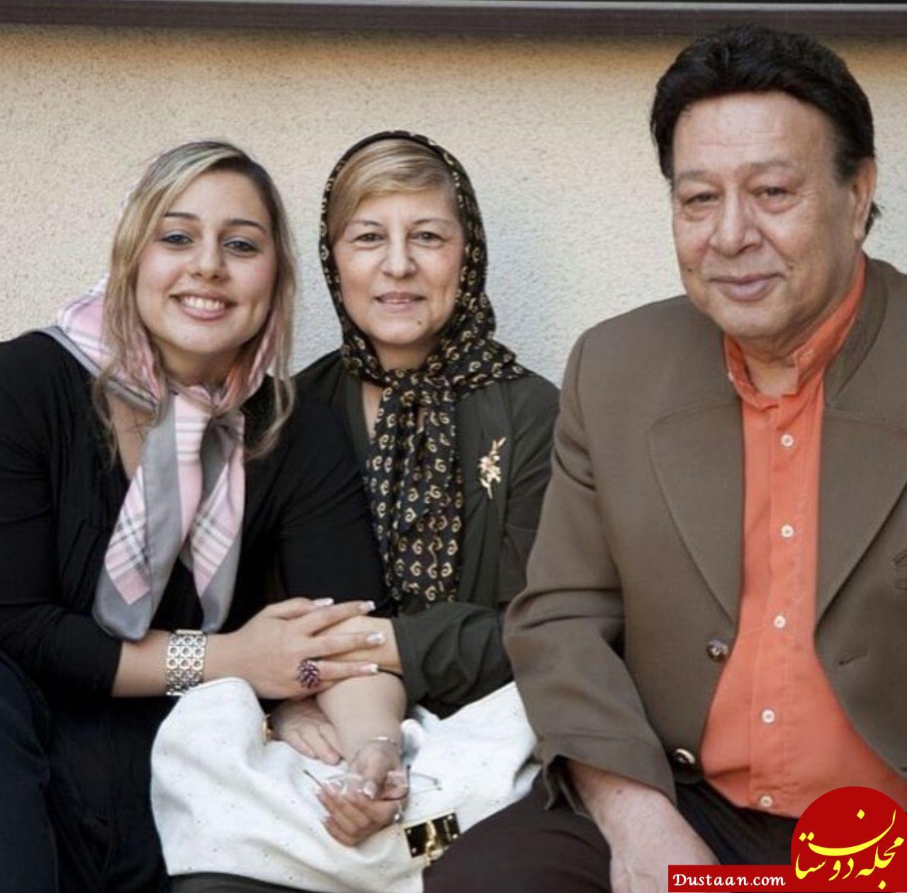 www.dustaan.com-مرحوم حسین عرفانی به همراه همسر و دخترش مهسا +عکس