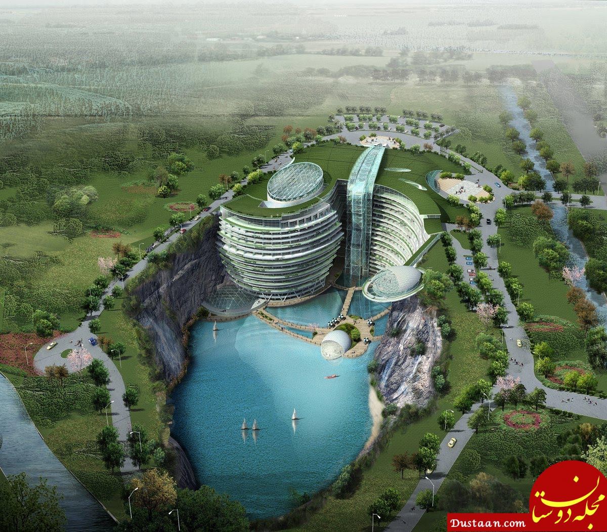 www.dustaan.com احداث بزرگ‌ ترین هتل دنیا درون یک گودال! +عکس