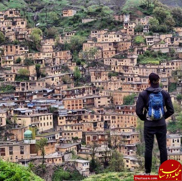 گردشگر آمریکایی در ماسوله با کلاه معروفش «ایران»